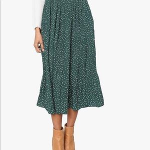 Hunter green midi skirt NWT